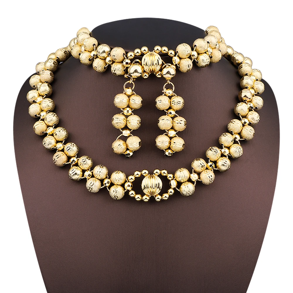 

African Jewelry Sets For Women Necklaces Bracelet And Earrings For Women Banquet Dating Wedding Accessory Jewelry
