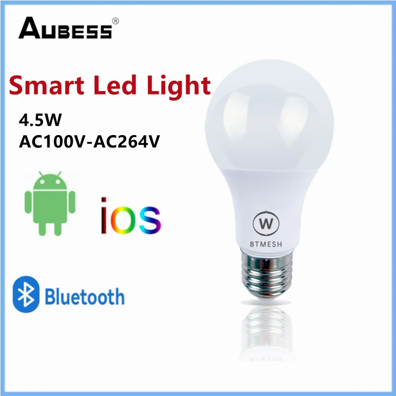 

4.5W Smart Led Light Bluetooth LED Bulb Lamp Timer Warm White Night Light For Home Parking AC100V-AC264V E26 E27 B22 Optional