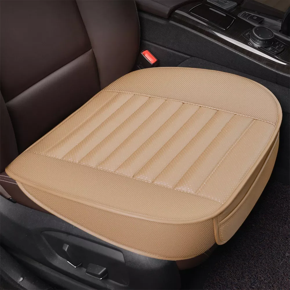 

AUTO PARTS SUV Trucks Car Seat Cover PU Leather Car Front Seat Cover Filling Bamboo Char Coal Front Seat Protector Works Auto Ac