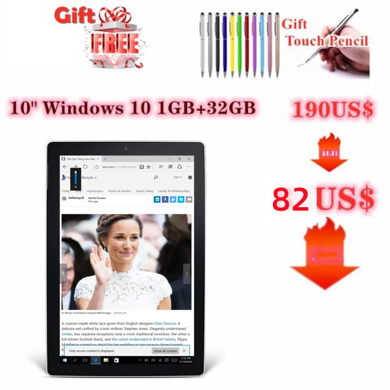 

32-битная операционная система NX16A Windows 10 планшетный ПК 10,1 дюймов X5 * 8350 четырехъядерный 1/2 + 32 ГБ 1280x800 IPS WIFI Bluetooth-совместимый