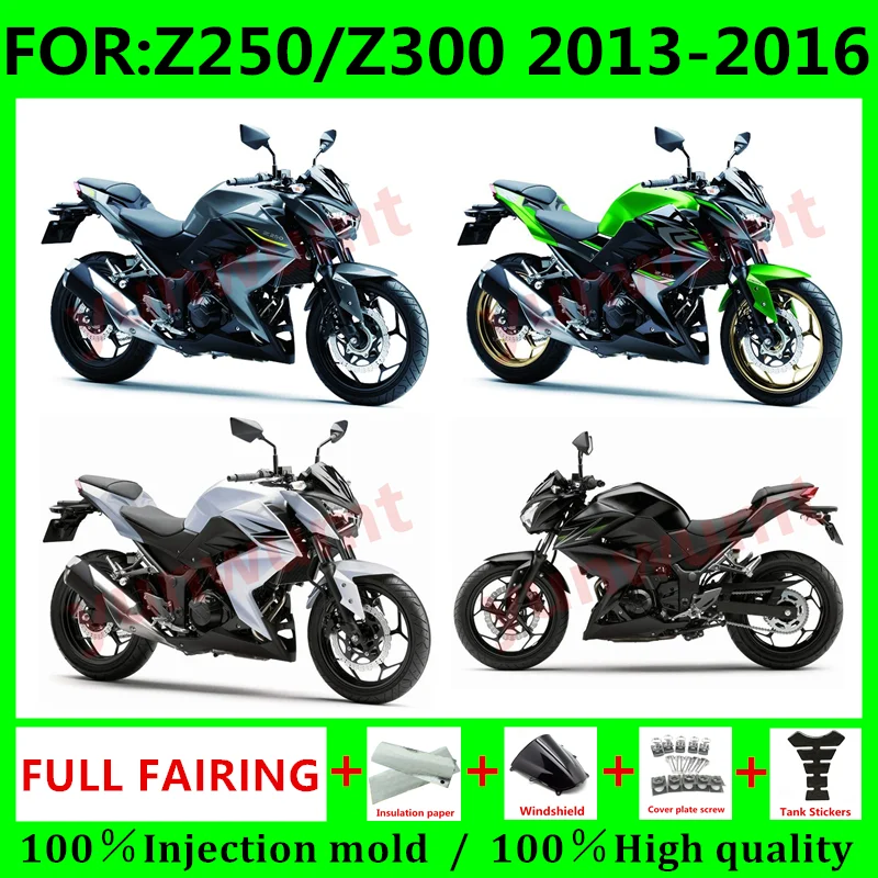 

Новый комплект обтекателей для мотоциклов ABS подходит для Z250 Z300 Z 250 300 2013 2015 2014