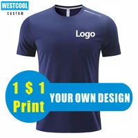 westcool quick drying t shirt custom logo embroidery company team brand print design summer 6 color men and women clothing sport