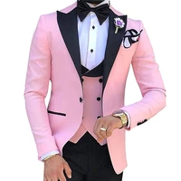 slim fit mens wedding suit groom tuxedos tailor made 3 pieces male suits terno masculino blazerpantsvesttie bow plus size