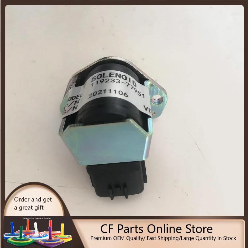 

Fuel Shutoff Stop Solenoid For Yanmar B30 and VIO20 119233-77951