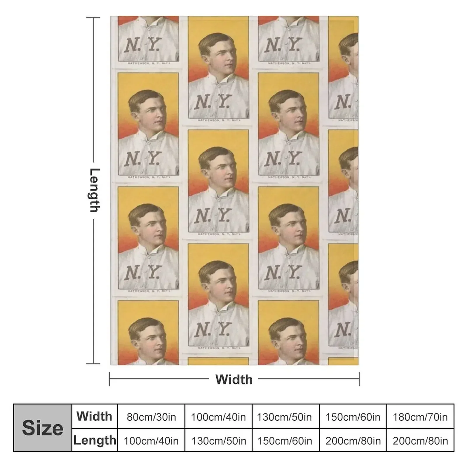 Mathewson Нью-Йорк Национальная лига серия Белая граница пледы T206 для волос одеяла на
