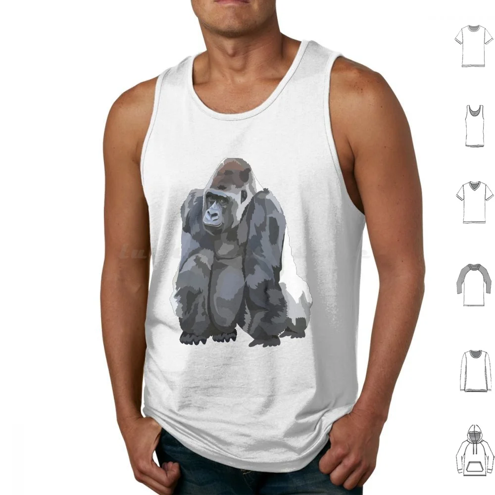 

G Is For Gorilla Tank Tops Vest Sleeveless Gorilla Lowland Lowland Gorilla Ape Monkey Jungle Silverback Troop Wild Wildlife