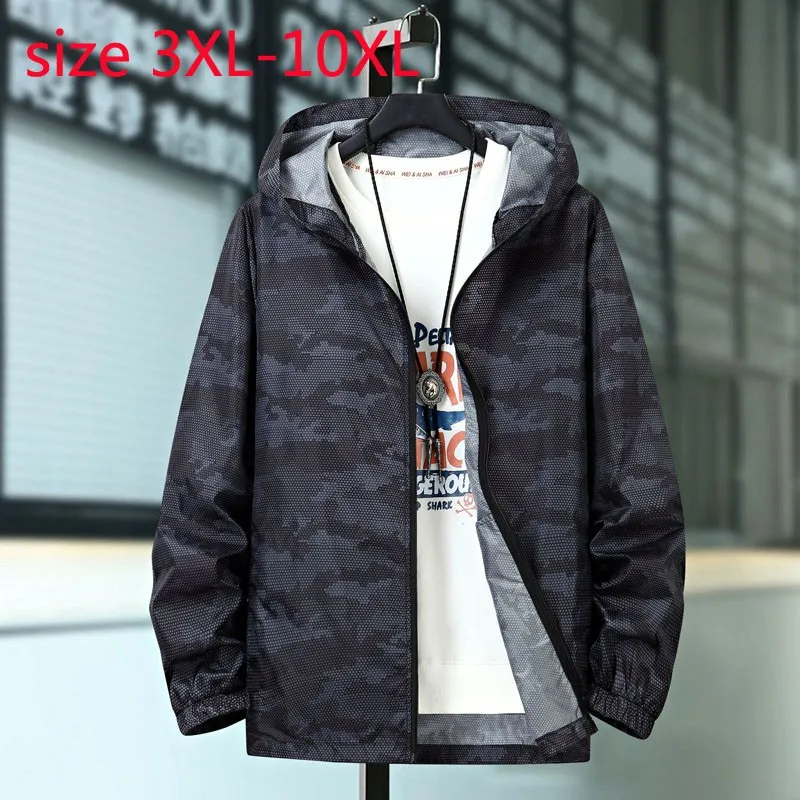

New Arrival Fashion Super Large Men Oversized Breathable Ultra Thin Coat Casual Summer Print Jackets Plus Size 4XL-8XL 9XL 10XL