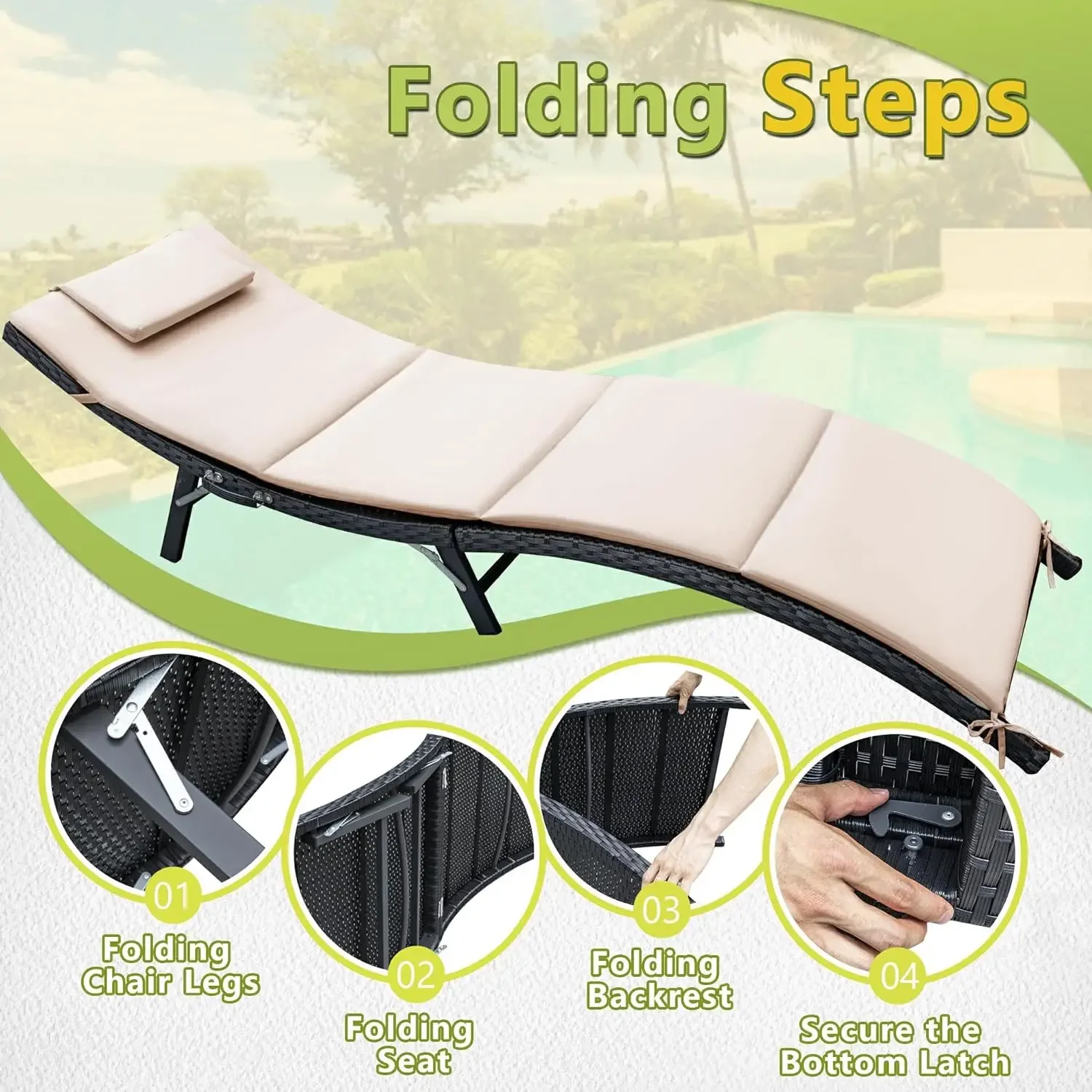 3 шт. шезлонг для патио с подушками нерегулируемый современный уличный набор