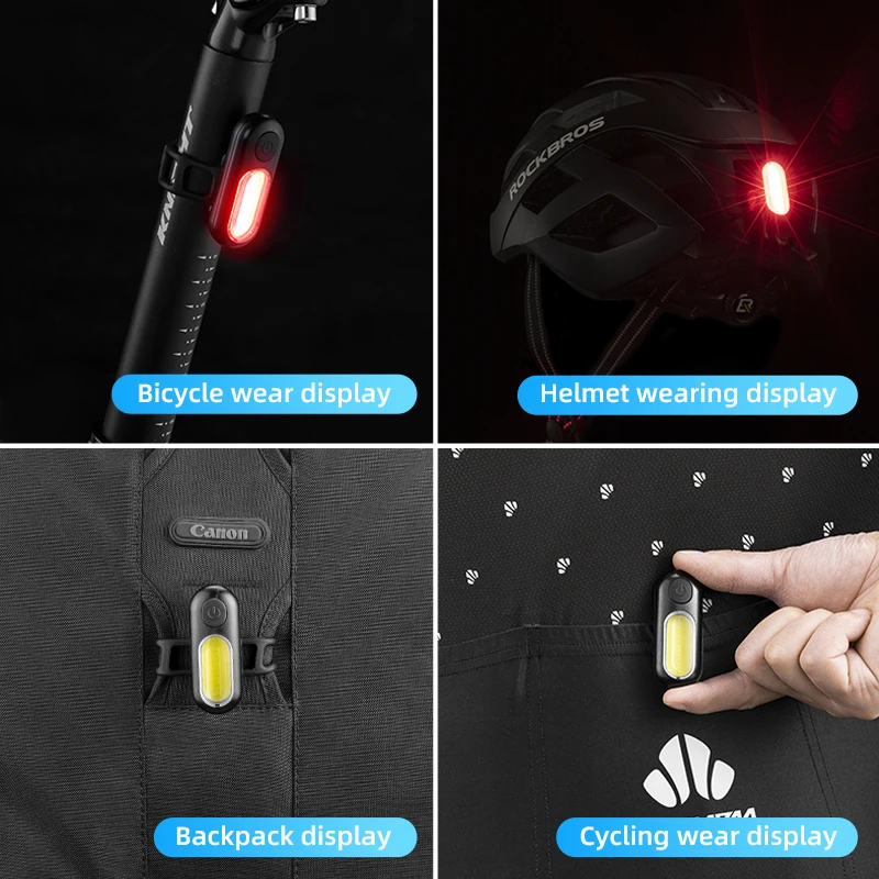 

sale ROCKBROS Bicycle Rear Light 250mAh USB Rechargeable Ultralight Cycling Light Warning Rainproof 5Mode Light Bike Accessories