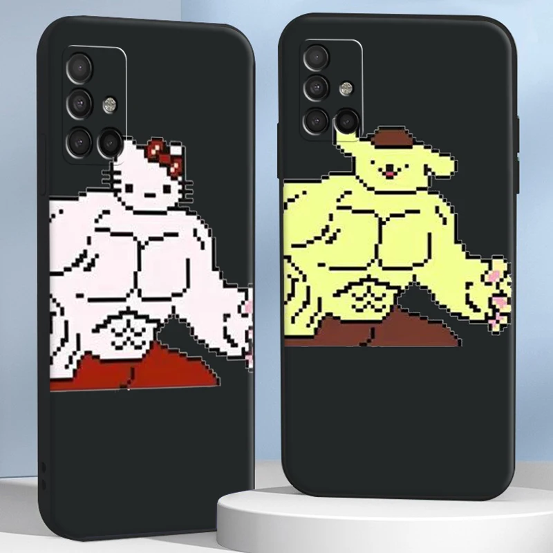 

Чехлы для телефонов с рисунком Hello Kitty для Samsung A51, A52, A71, A72, 4G, искусственная кожа, мягкий Оригинальный чехол из ТПУ, противоударный чехол унисе...