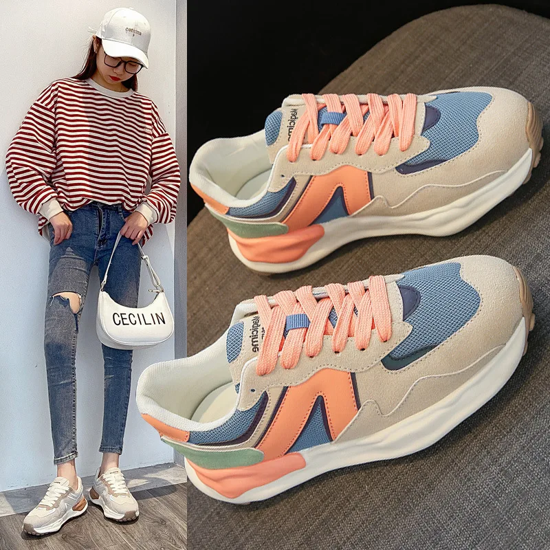 Spring/Autumn New fashion Sneakers Women Soft Leather White Shoes Lace-Up Flats Shoes Woman Designer Sneakers High Quality