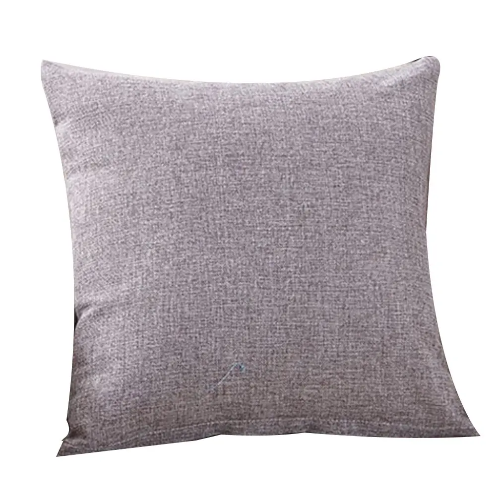 

40x40cm Solid Sofa Car Pillow Cushion Soft Linening Waist Pillow Anti-Slip Bedroom Sofa Cushion for Home Office Car Use
