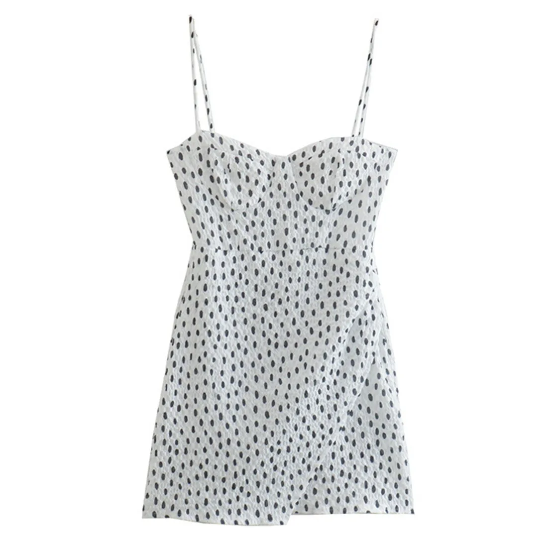 

Maxdutti 2022 летнее пляжное платье, модное ретро платье мини в горошек для женщин