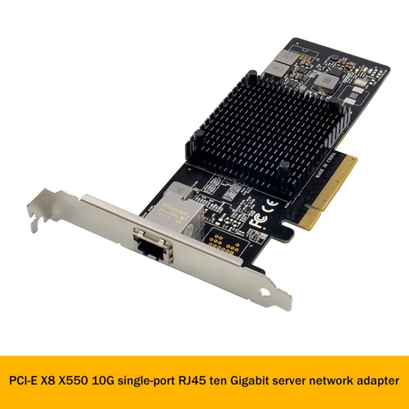 

X550-T1 черная Серверная сетевая карта PCI-E X8, однопортовая Серверная сетевая карта RJ45 10Gbe, конвергентный сетевой адаптер