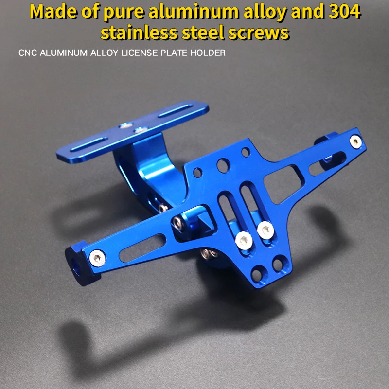 

Motorcycle Modification License Plate Shelf Aircraft Shape LED Angle and Length Can Be Adjusted Aluminum Alloy CNC Support Frame