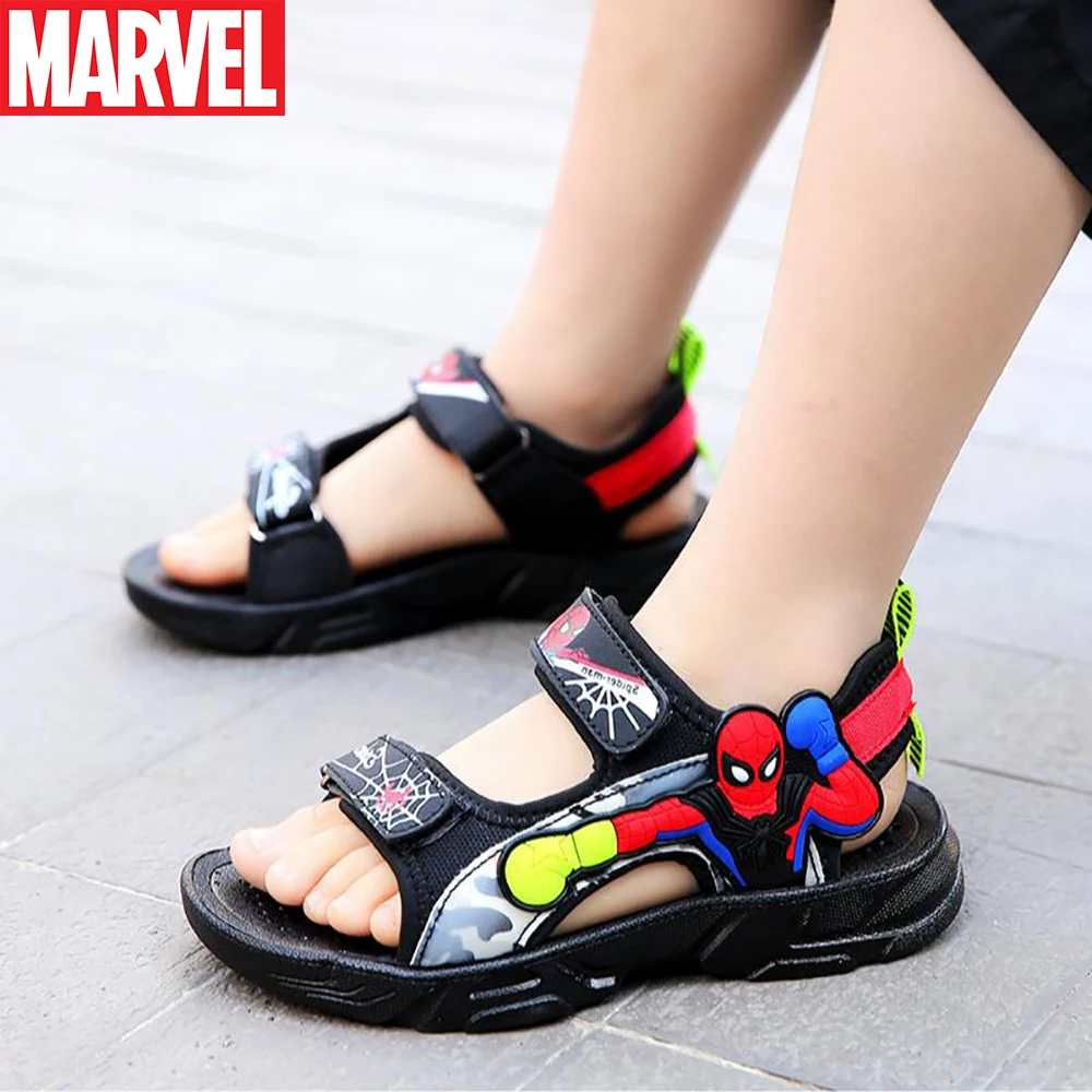 

Marvel Kids Fashion Spider-man Print Sandals For Summer Teenager Boys High Quality Casual Shoes Children's Soft Bottom Sandal