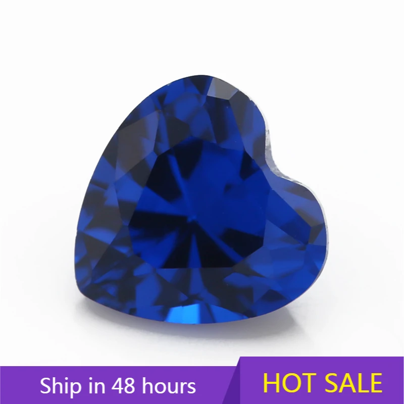 

Size 3x3~10x10mm Heart Shape Synthetic Spinel Blue Stone Gems For Jewelry 112# 113# 114# 106# 109# 120#