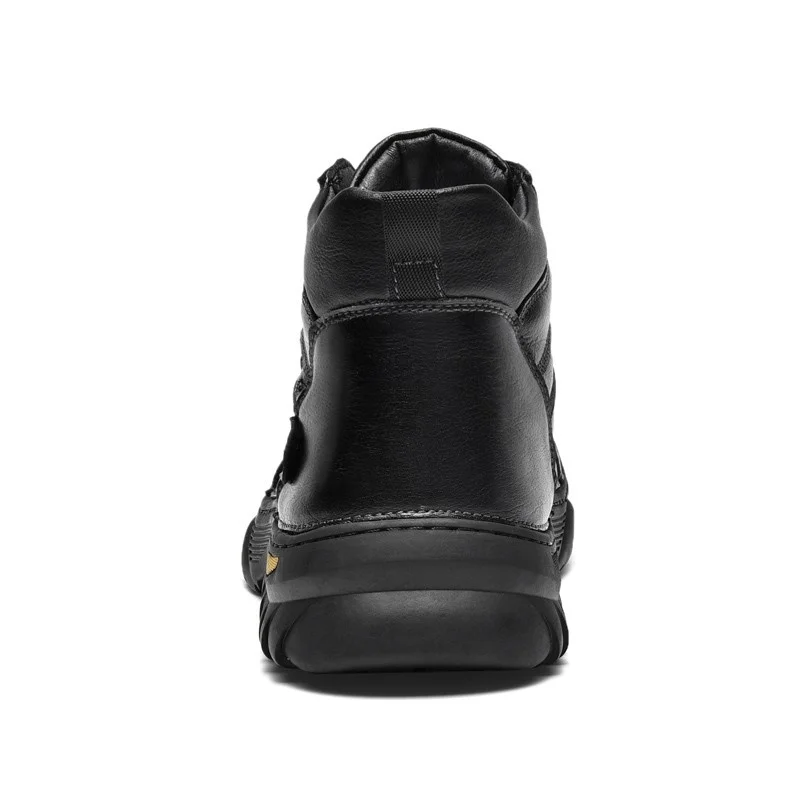 Xiaomi SALUDAS Winter Warm Plush Men Boots Genuine Leather Outdoor Snow Boots Leisure Sneakers Waterproof Non-slip Walking Shoes