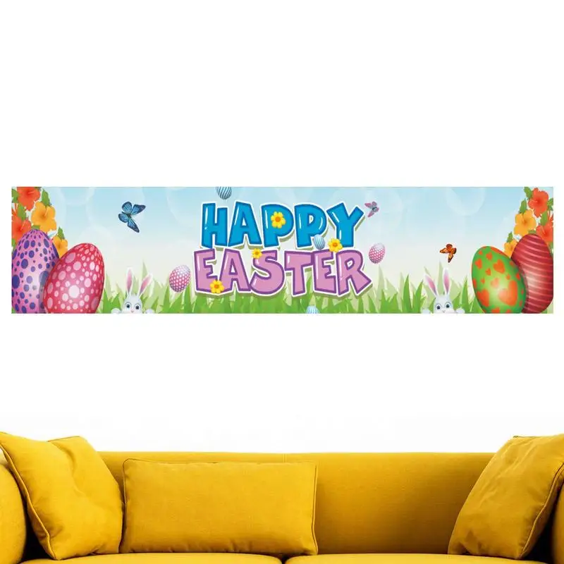 

Easter Banners Decorations Spring Happy Easter Backdrop Colorful Banner Photo Background Easter Party Decoration For Patio