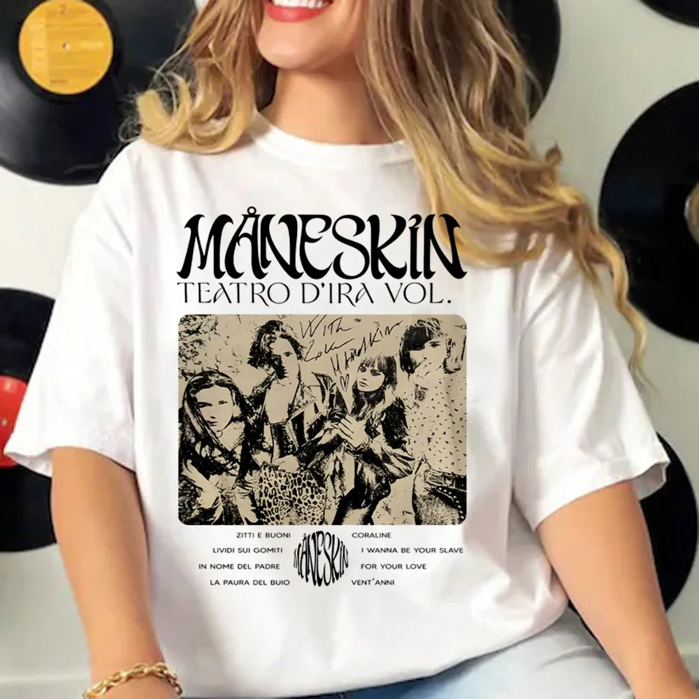 Футболка Maneskin женская из мягкой ткани дизайнерская одежда y2k