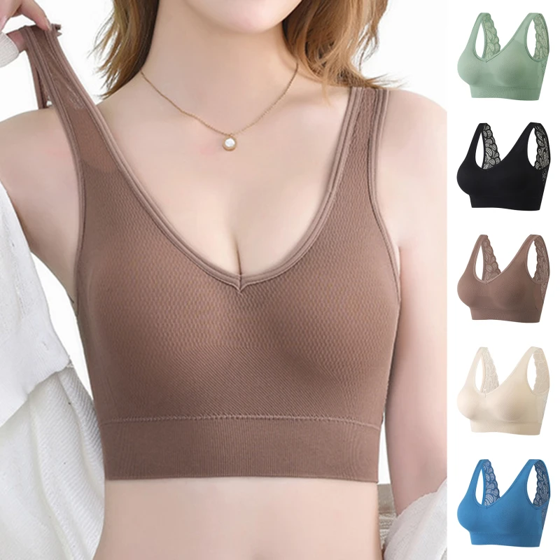 

Bras For Women Underwear Fashion Size Bra Brassiere Wireless Bralette Push Up Sexy Lace Bra With Pad Vest Top
