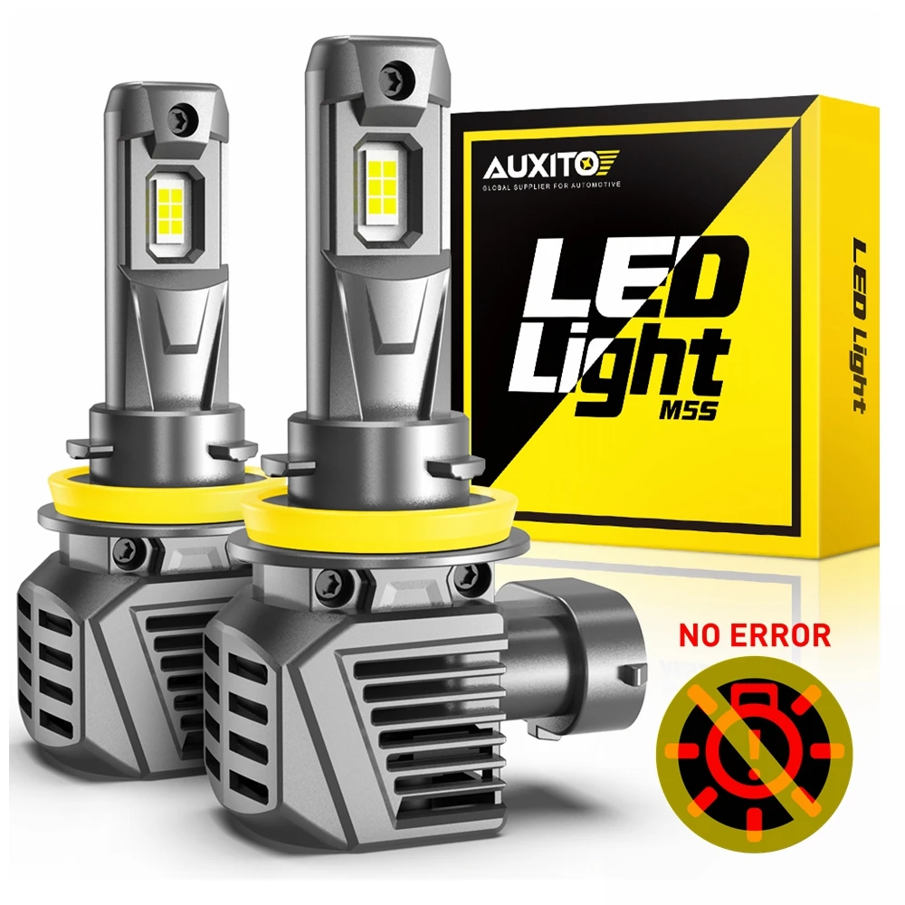 AUXITO 9005 HB3 9012 HIR2 H11 H8 H9 H16JP турбо светодиодный ная фара CANBUS для Toyota Honda Chevy Lancer Ford Nissan 120