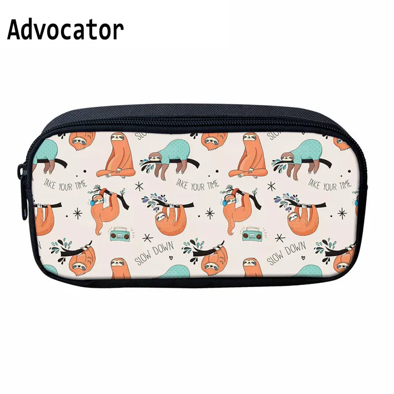 

Дорожные Чехлы для косметики с милым изображением Ленивец, органайзер, сумки для ручек, индивидуальный чехол для косметики, канцелярские пр...