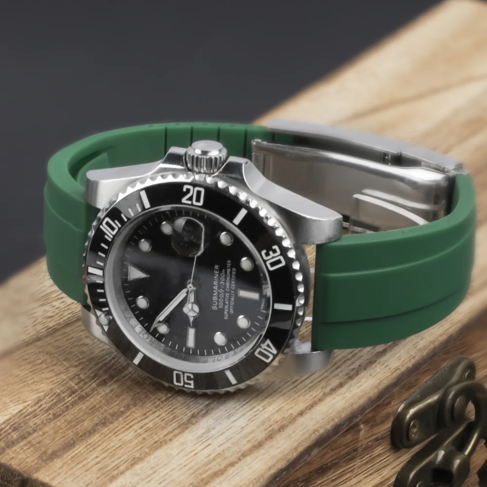 Silicone Strap for Omega Watch Band 20mm Curved End Rubber Wrist Bracelet Men Women Waterproof Sport Watchband Belt