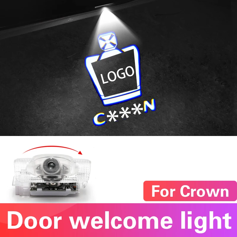 

2pcs For CROWN KLUGER Car Door welcome light Laser Projection Ghost Shadow Lamp Warning Ambient Light for Toyota CROWN Refit