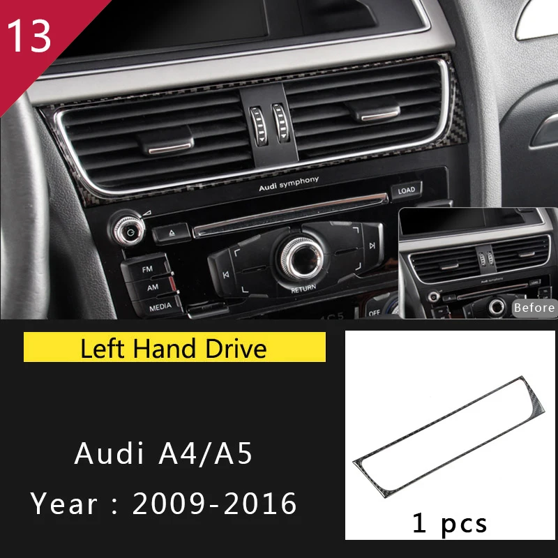 

Для Audi A4 B8 A5 2009 2010 2011 2012-2016 из углеродного волокна Центральная панель переключения передач прикуриватель рамка наклейка