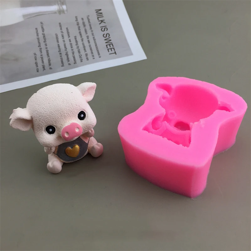3D милая свинья утка силиконовая форма мусс торт поросенок моделирование ручной