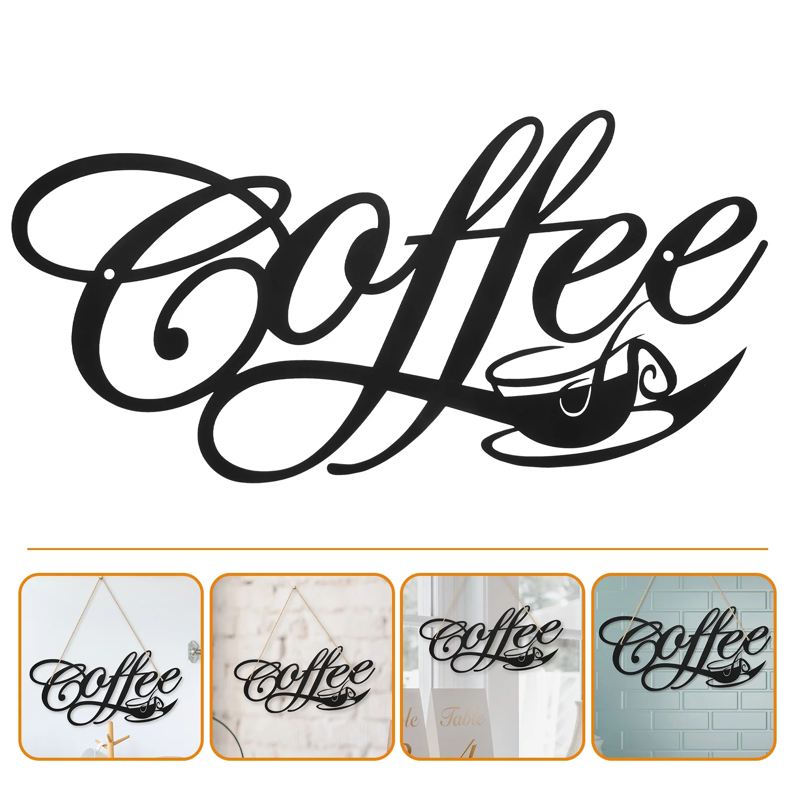 

Coffee Metal Pendant Iron Craft Ornaments Vintage Decor Home Decorate Wall Indoor Decoration Rustic Outdoor