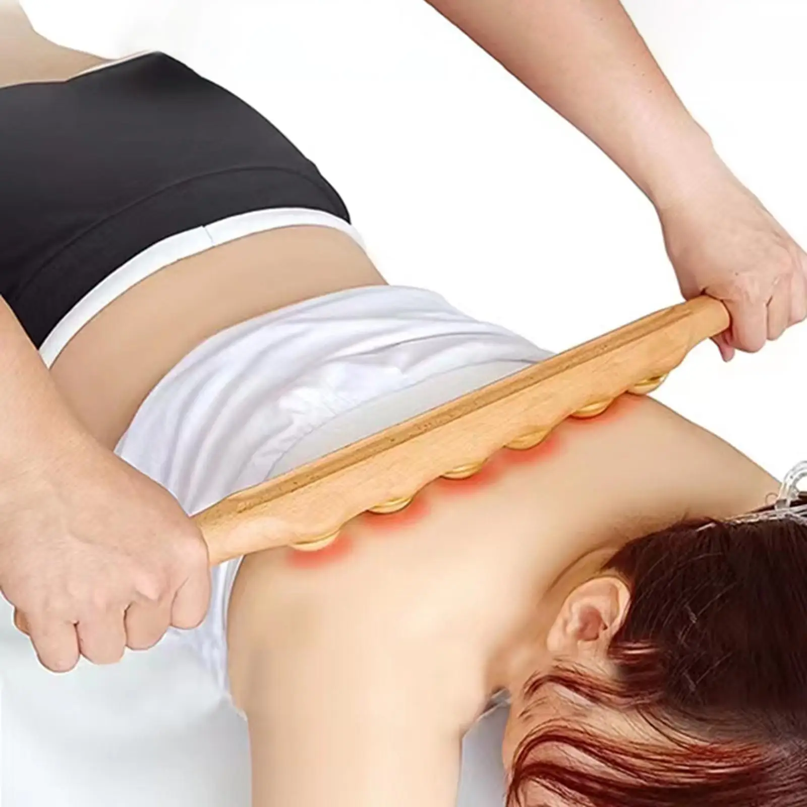 

Professional Manual Wooden Massage Roller Back Massage Relaxing for Abdomen