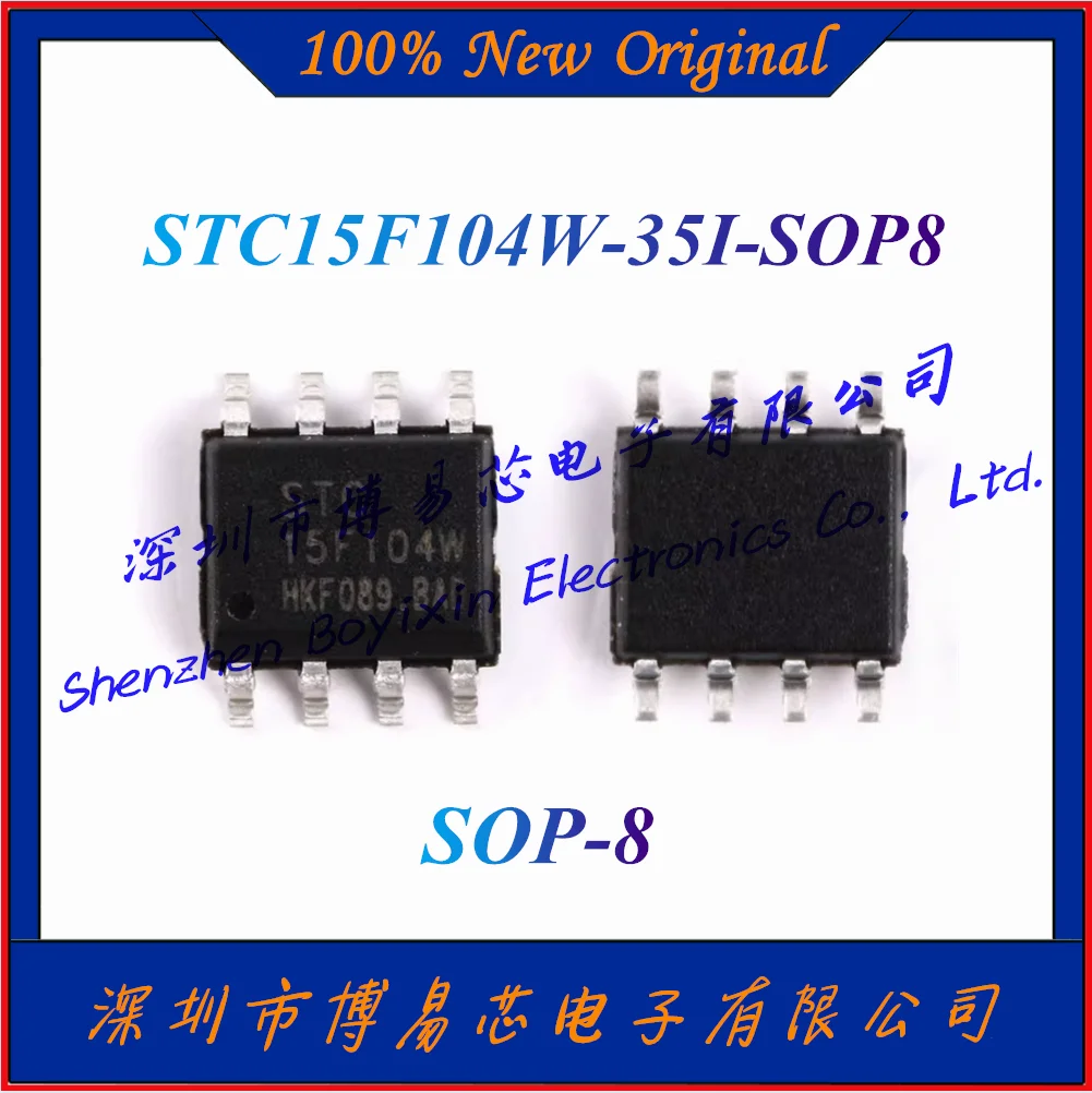 NEW STC15F104W-35I-SOP8 Voltage: 3.8V~5.5V Program capacity: 4KB Total RAM capacity: 128Byte SOP-8