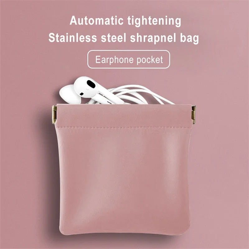 

Маленькая портативная Защитная мини-сумка для губной помады, сумка для хранения мелочей и наушников, искусственная кожа, косметичка
