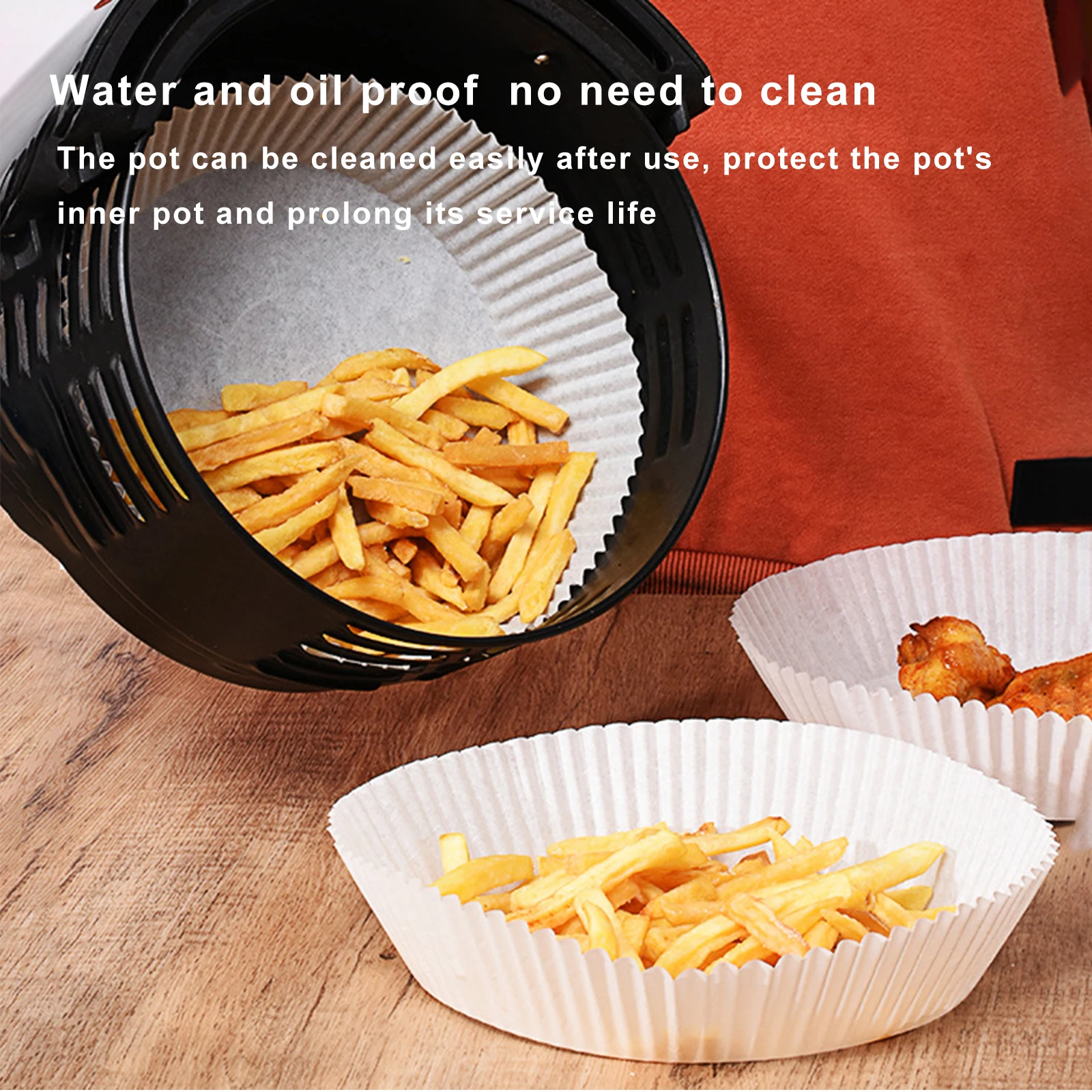 

30pcs Round Paper Pad Cupcake Liner Baking Muffin Box Air Fryer Not Sticky Oil-absorbing for Birthday Party Decor