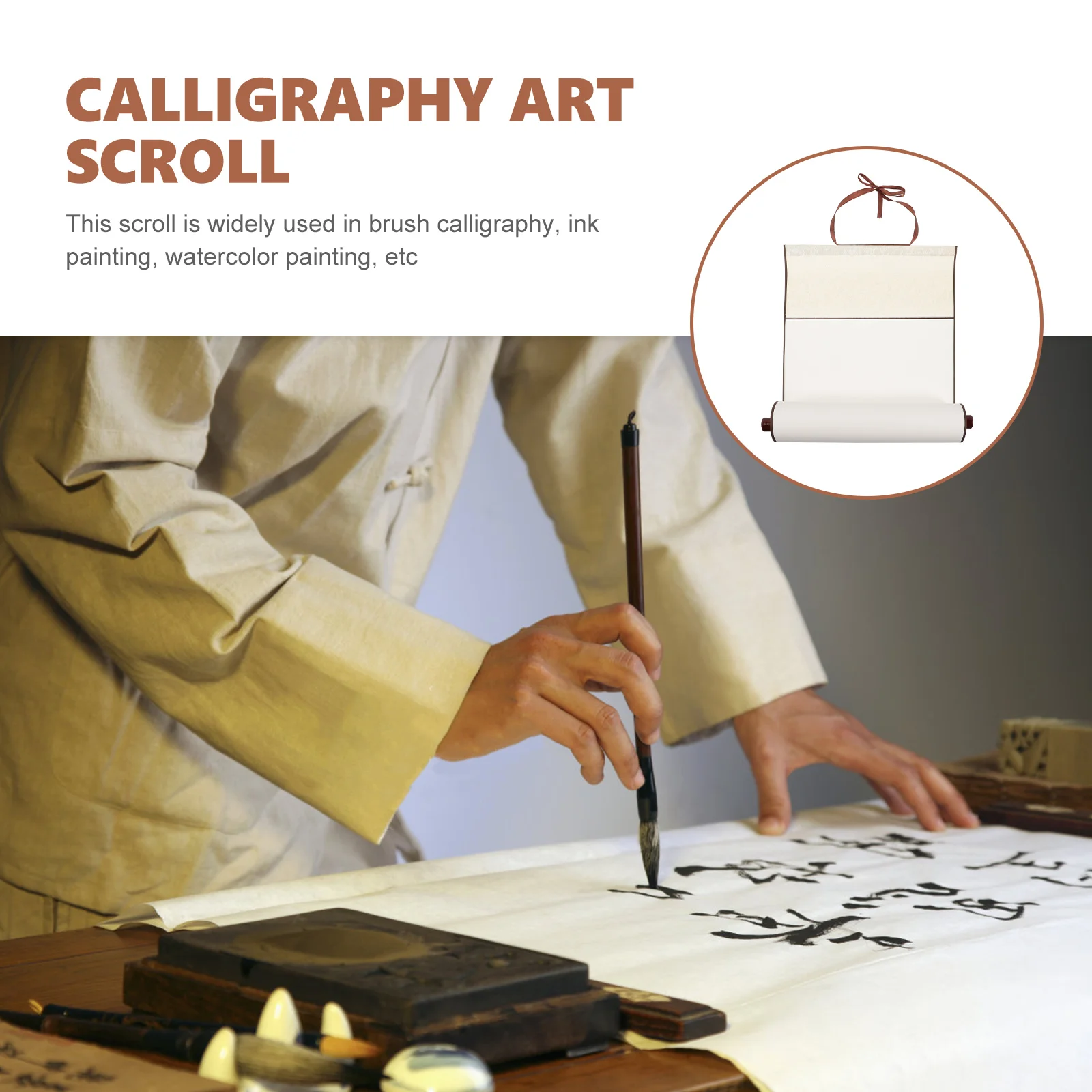 Портативный пустой свиток для рисования свитки каллиграфической бумаги товары