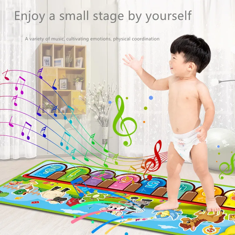 

Multifunctional Children's Music Piano Keyboard Pad Animal Voice Dancing Educational Musical Instrument Game Blanket Toy