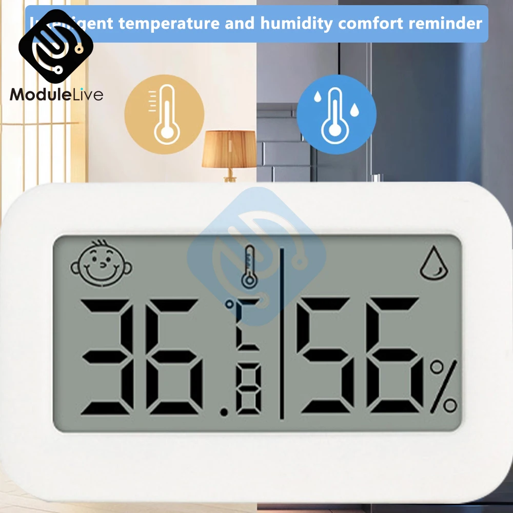 

термометр комнатный цифровой термометр Домашний термометр с ЖК-дисплеем, цифровой мини-измеритель температуры и влажности, подходит для дома, спальни, детской комнаты, офиса