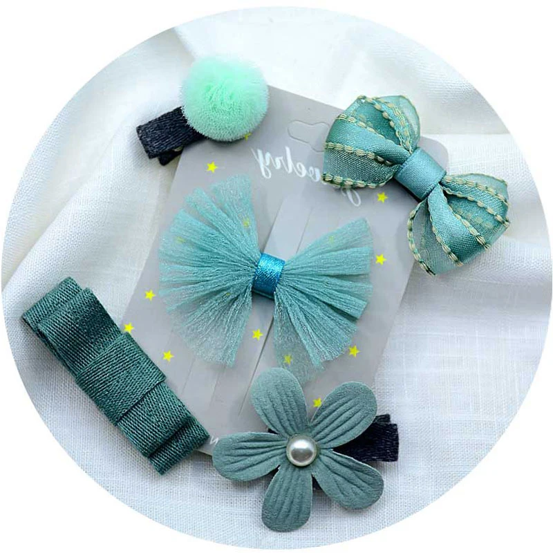 

2023 new 5PCS/set Baby Girls Bow Hair Barrettes Flower Hairpins Headdress Cute Children Hairpin Princess Headwear Hair Clip gift