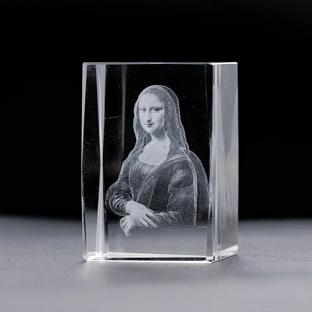 3D лазерная гравировка Мона Лиза улыбка кристалл внутренняя резьба офис спальня