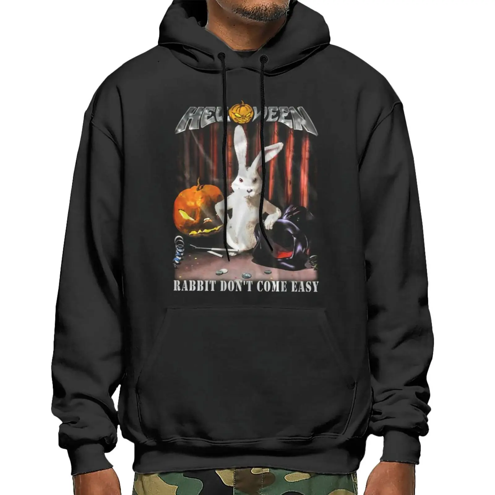 

Helloween Rabbit Dont Come Easy Heavy Sweatshirts Hoodies Male Clothes Man Hoodie Men's Clothes Hoodies For Men Gothic Clothes