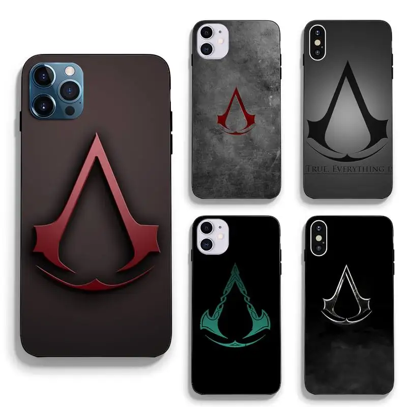 Bright Black Cover Assassins Phone Case Fundas Shell Cover For Iphone 6 6s 7 8 Plus Xr X Xs 11 12 13 Mini Pro Max