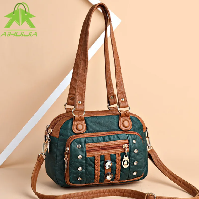 

Fashion Messenger Bags for Woman 2022 New Luxury Soft Pu Leather Handbags Women's Bags Designer Brand Women Shoulder Bag Tote