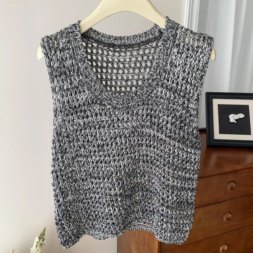 Повседневный свитер с V-образным вырезом без рукавов