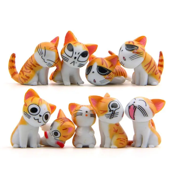 

9Pcs/Set Anime Sweet Cat Yellow Cat Action Toy Figures 2-3CM