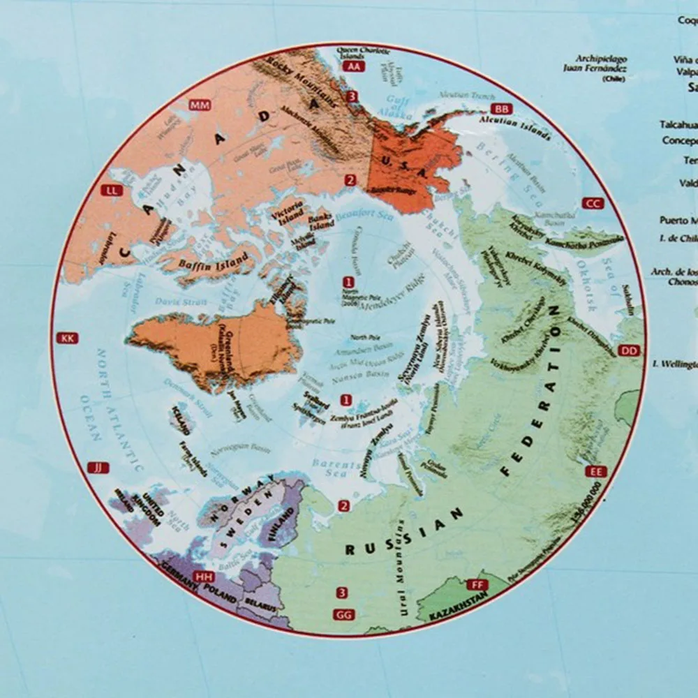 Настенная Наклейка с картой мира 100x70 см большая карта плакат флагами страны