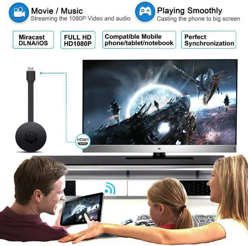 Беспроводной HDMI-совместимый адаптер G2 Wifi-ресивер 1080P HD ТВ-адаптер для Airplay Media Streamer