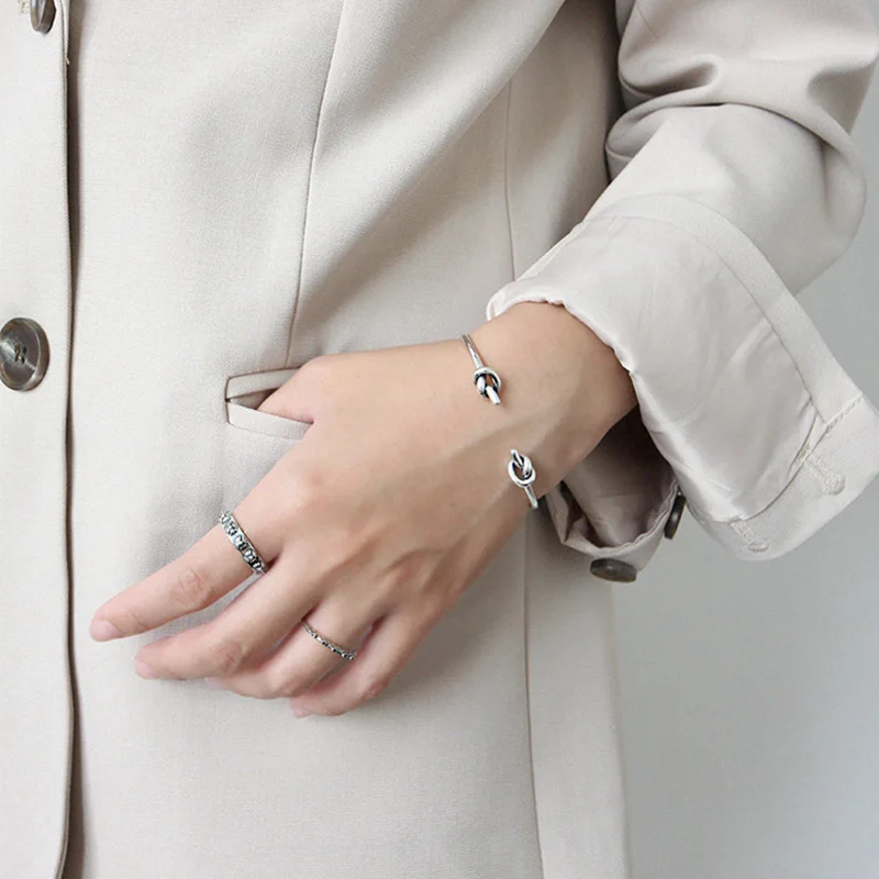 Индивидуальный винтажный минималистичный браслет из стерлингового серебра S925