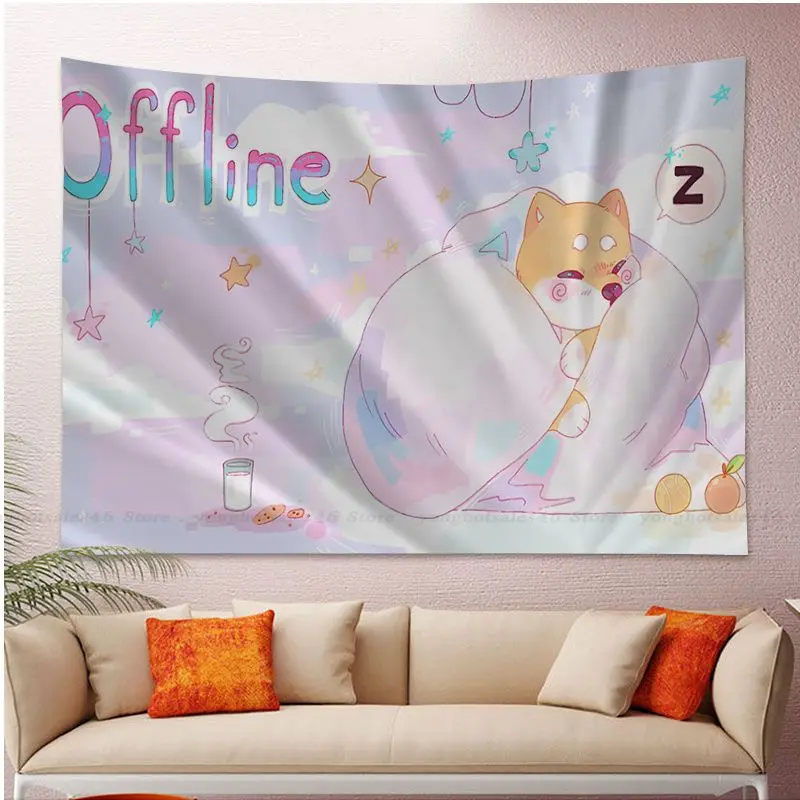 Настенные подвесные гобелены в стиле хиппи Сиба-ину для гостиной дешевые